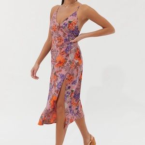 Urban Outfitters Lily Satin Wrap Dress